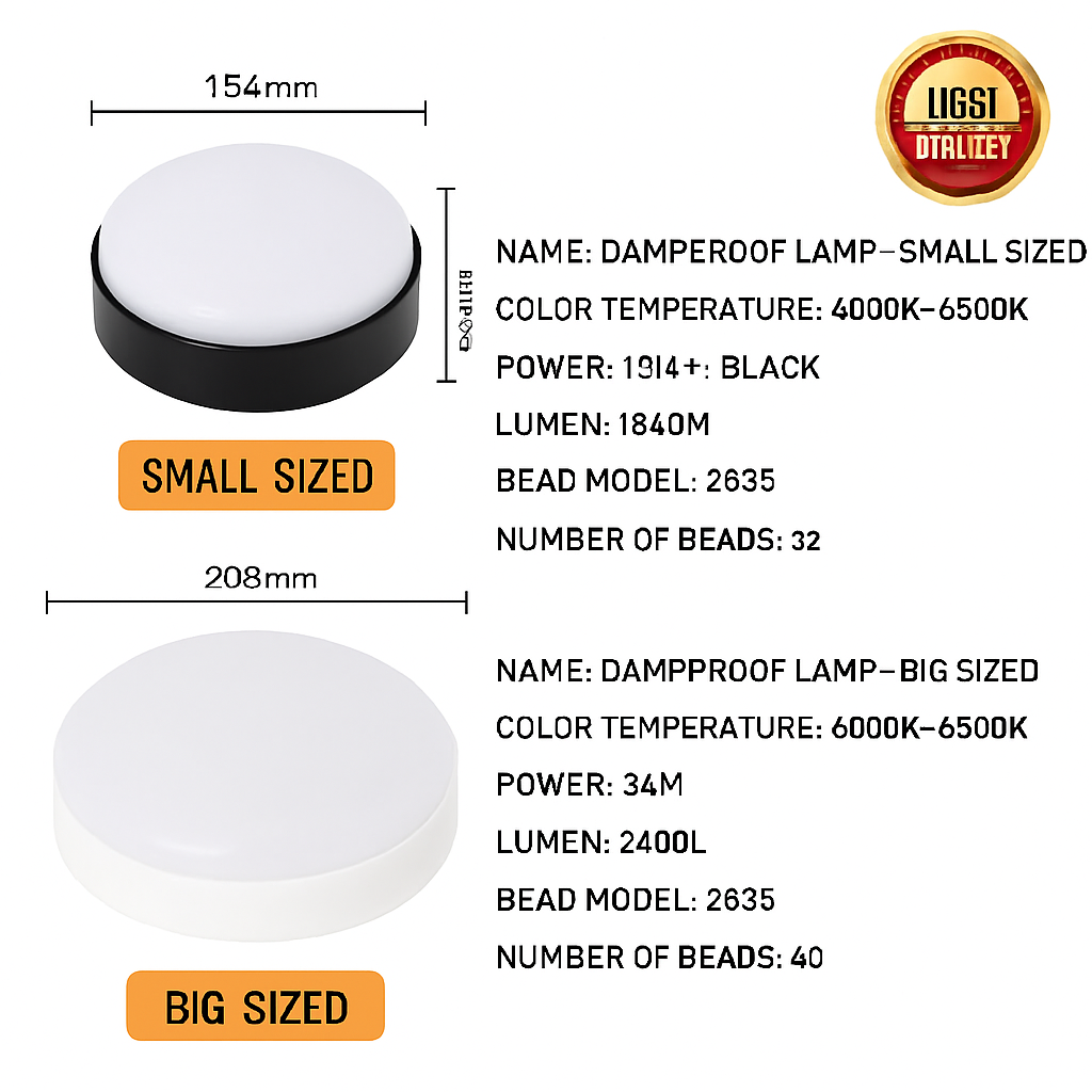 16W/20W Outdoor LED Ceiling Lamp Motion Sensor IP65 Waterproof Ceiling Light Porch Corridor Entrance Kitchen Bathroom Lighting - vue 5 sur 9
