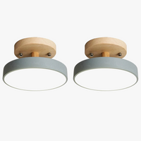 2X plafonniers moderne LED nordique bois Luminaire intérieur Luminaire cuisine salon chambre salle de bain gris