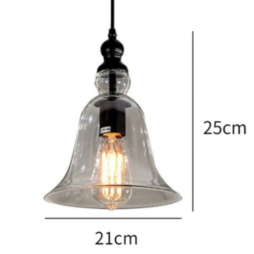 Suspension en verre en forme de cloche coloré - vue 12 sur 11