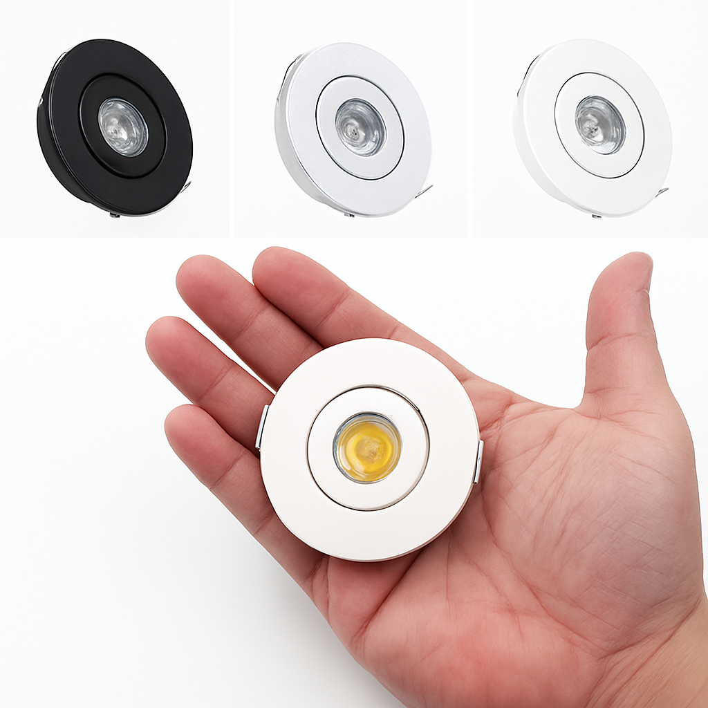 6 pièces Led Mini lumière vers le bas 3W 1W Dimmable Spot lumières encastrées AC85-265V plafonnier en aluminium 52mm - vue 4 sur 9