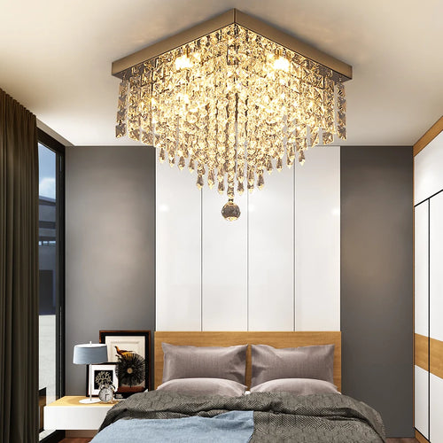plafonnier Moderne K9 cristal LED carré décor à la maison éclairage salon salle à manger - vue 4 sur 12