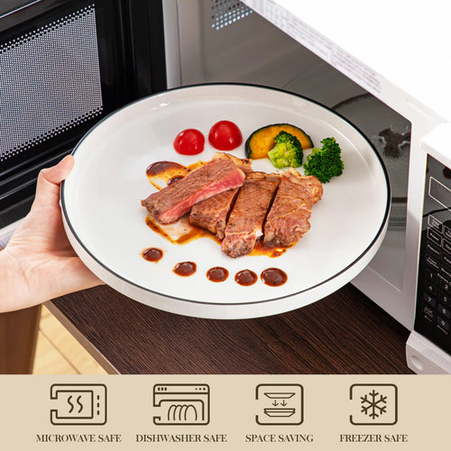 Service table porcelaine malacasa leah bord relevé - vue 5 sur 7