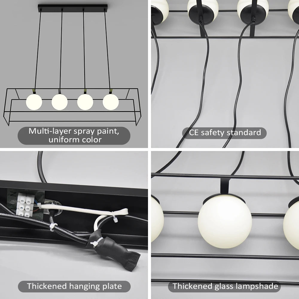 suspension moderne avec câble réglable et ampoule LED - vue 4 sur 8