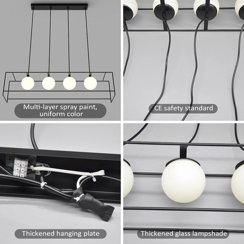 suspension moderne avec câble réglable et ampoule LED - vue 4 sur 8