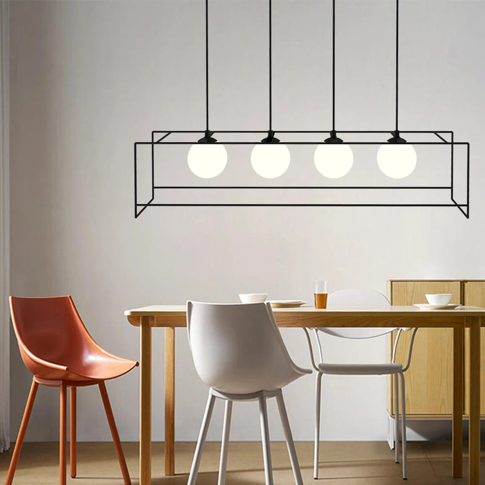 suspension moderne avec câble réglable et ampoule LED - vue 6 sur 8