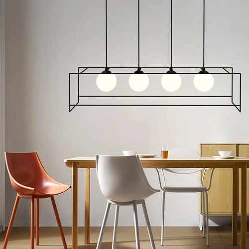 suspension moderne avec câble réglable et ampoule LED - vue 6 sur 8