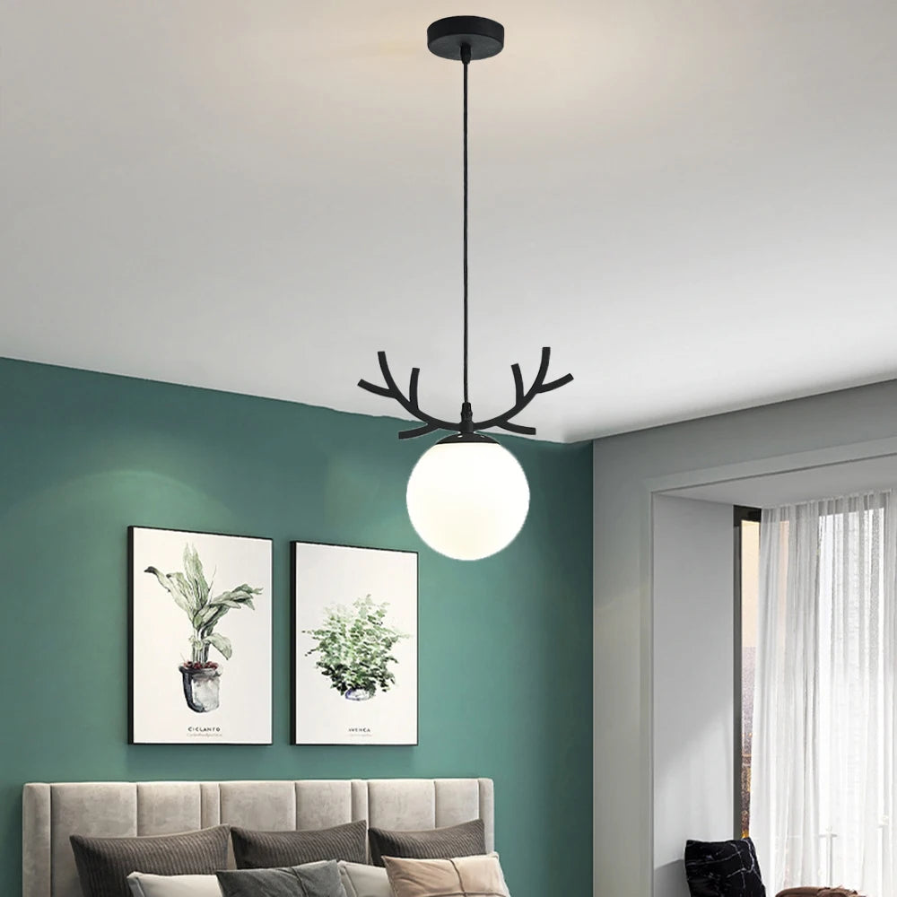 suspension en verre design vintage luminaire plaqué or moderne - vue 3 sur 10