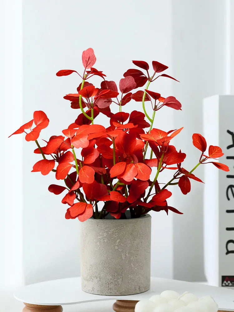 plantes artificielles schefflera trèfle et eucalyptus pour décoration maison - vue 2 sur 10