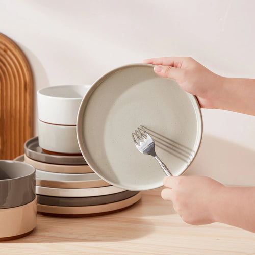 Service table porcelaine malacasa leah bord relevé - vue 7 sur 7