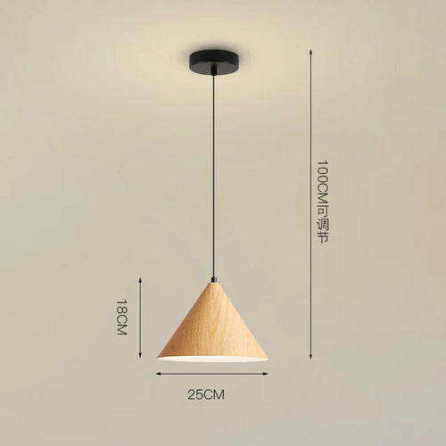 lustre nordique créatif grain de bois simple moderne vintage - vue 8 sur 8