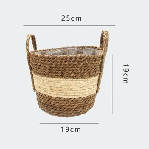 panier à fleurs en paille tressée pour décoration intérieure et extérieure - vue 11 sur 18