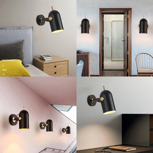Suspension rotatives projecteurs modernes lampes suspendues en métal décor à la maison chambre salon salle à manger éclairage intérieur peinture en bois - vue 5 sur 12