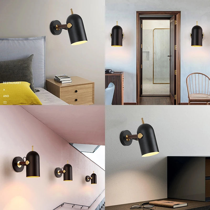 Suspension rotatives projecteurs modernes lampes suspendues en métal décor à la maison chambre salon salle à manger éclairage intérieur peinture en bois - vue 4 sur 12