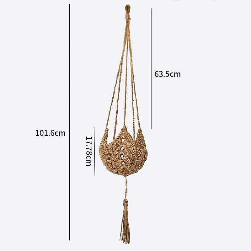 panier suspendu en macramé pour plantes décoratives - vue 7 sur 7