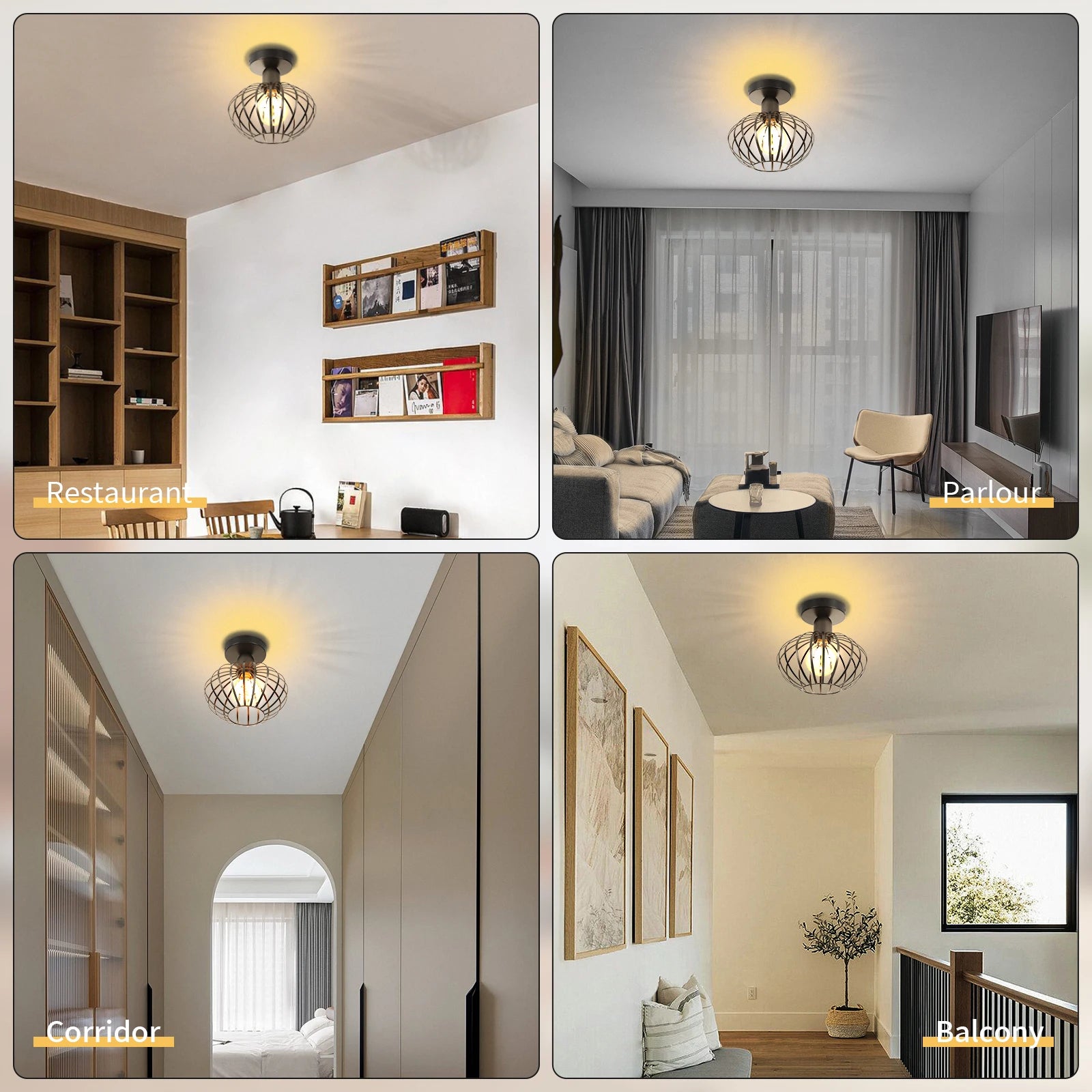 plafonnier moderne en fer nordique led pour décoration intérieure - vue 4 sur 7