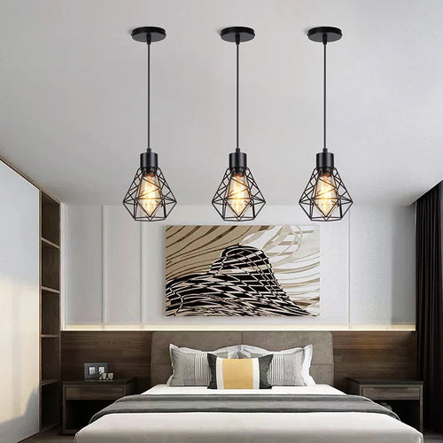 suspension industrielle loft style nordique en fer - vue 2 sur 20