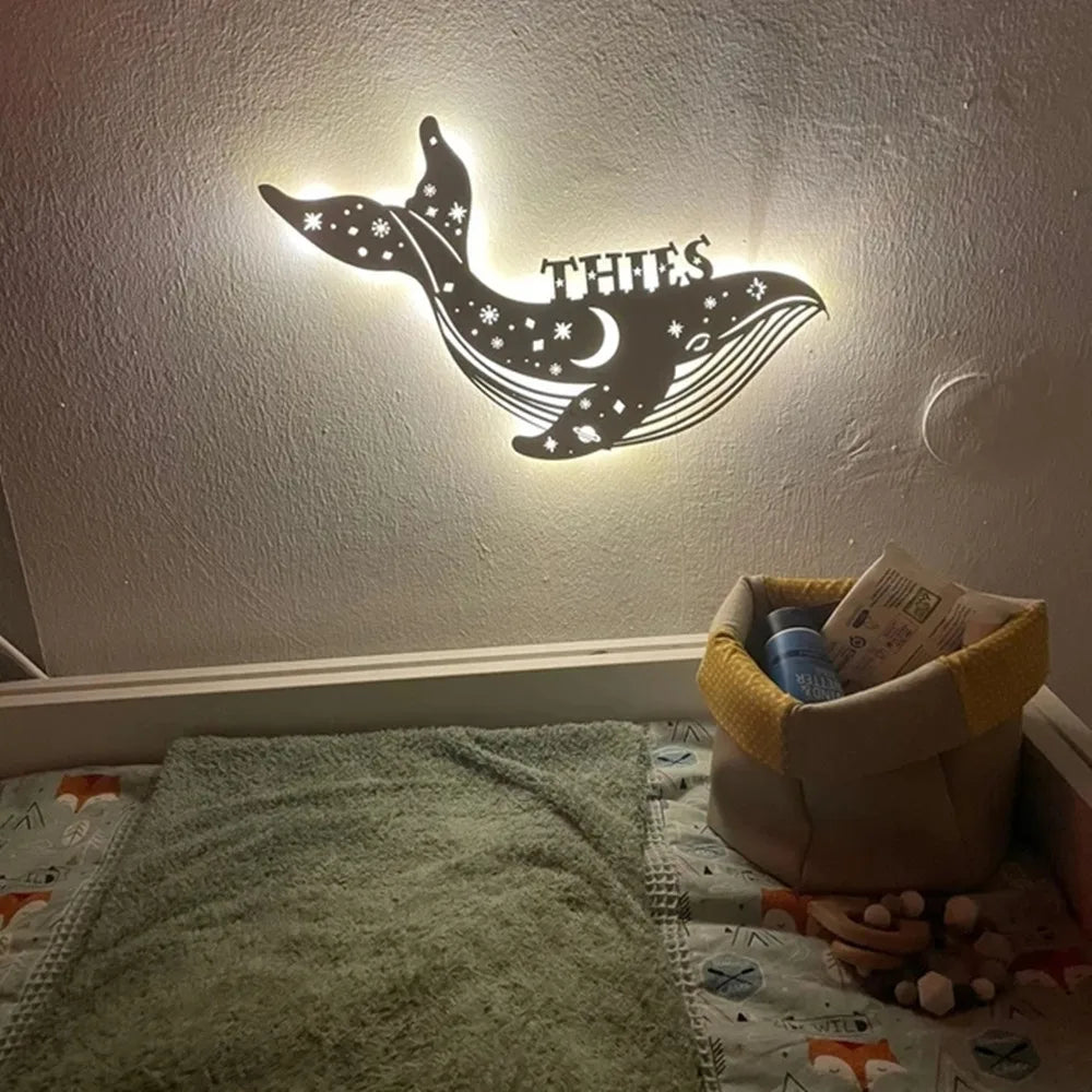 Applique murale LED USB personnalisée en forme de baleine - vue 4 sur 6