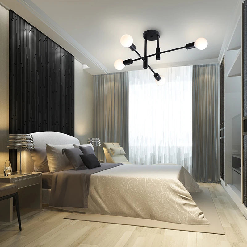 lustre led nordique avec branches créative simple luxe - vue 7 sur 7