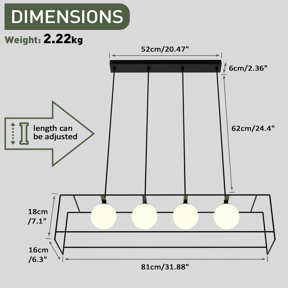 suspension moderne avec câble réglable et ampoule LED - vue 3 sur 8