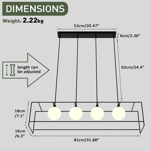 suspension moderne avec câble réglable et ampoule LED - vue 3 sur 8