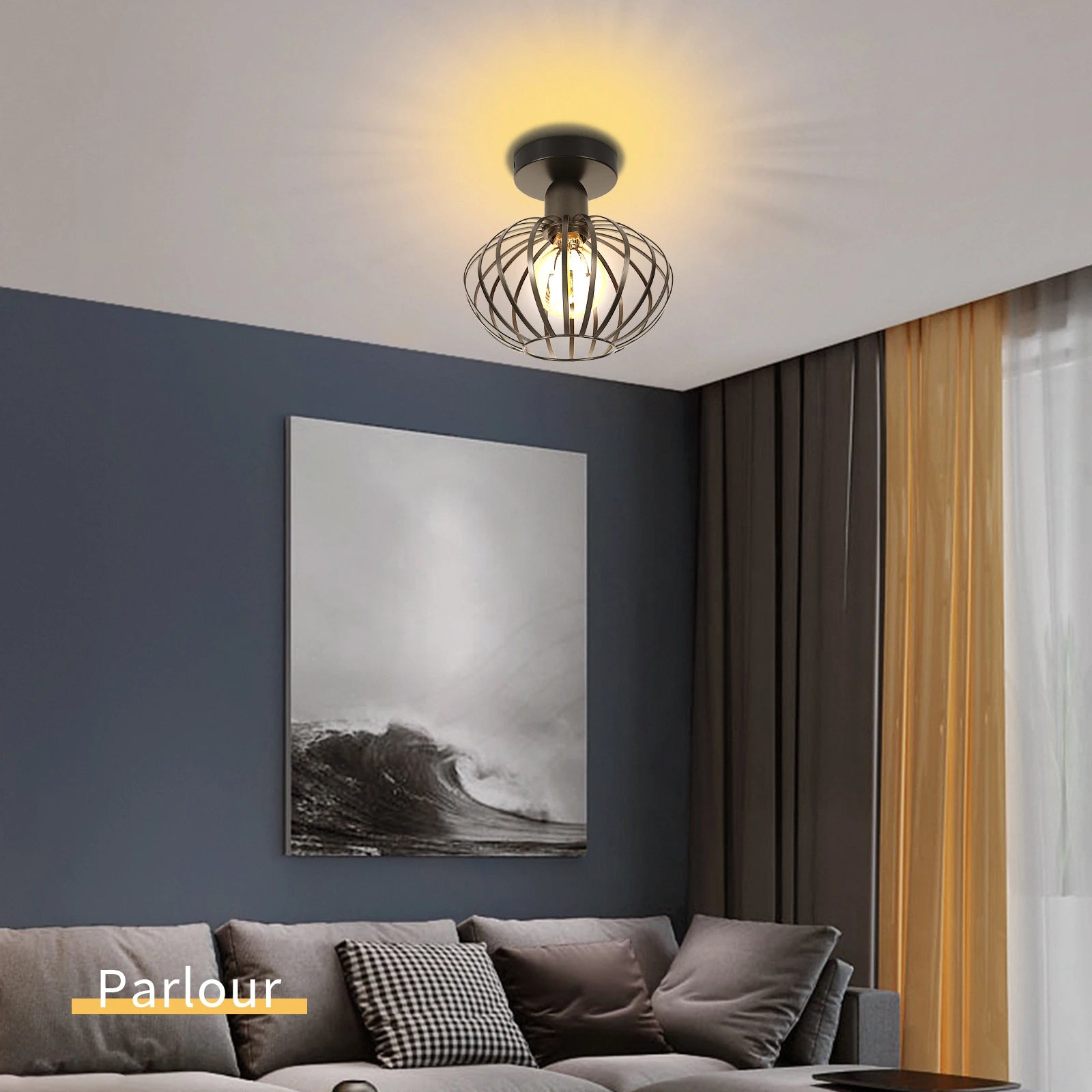 plafonnier moderne en fer nordique led pour décoration intérieure - vue 3 sur 7