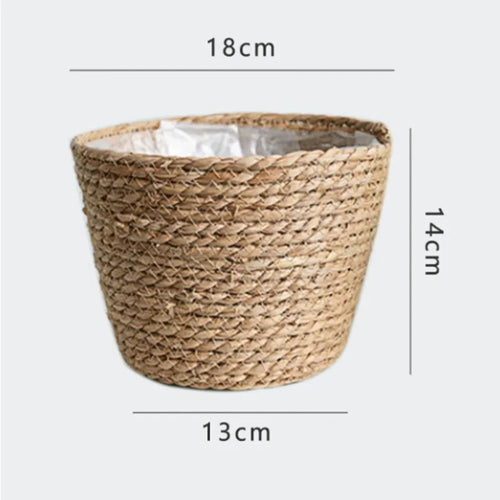 panier à fleurs en paille tressée pour décoration intérieure et extérieure - vue 17 sur 18