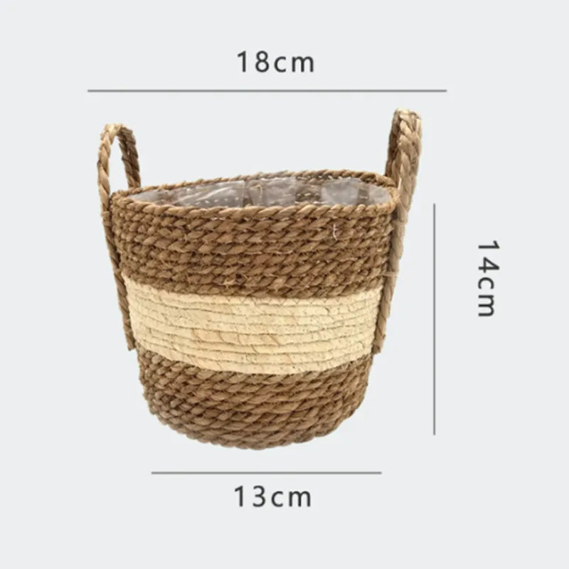 panier à fleurs en paille tressée pour décoration intérieure et extérieure - vue 9 sur 18