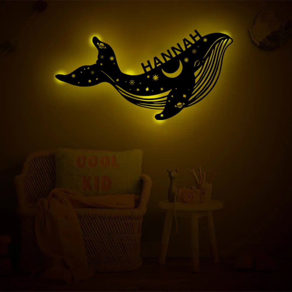 Applique murale LED USB personnalisée en forme de baleine - vue 3 sur 6