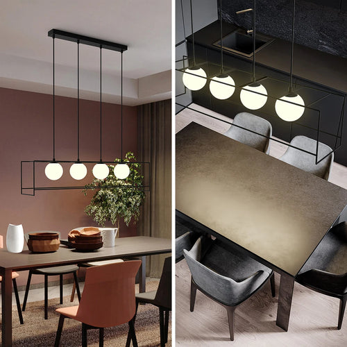 suspension moderne avec câble réglable et ampoule LED - vue 5 sur 8