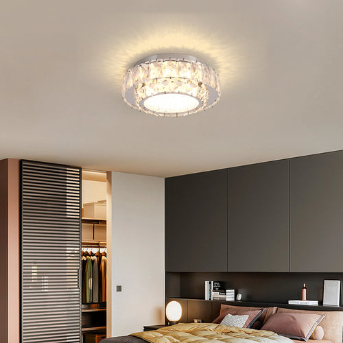 plafonnier moderne de luxe en cristal avec éclairage led intérieur - vue 2 sur 9