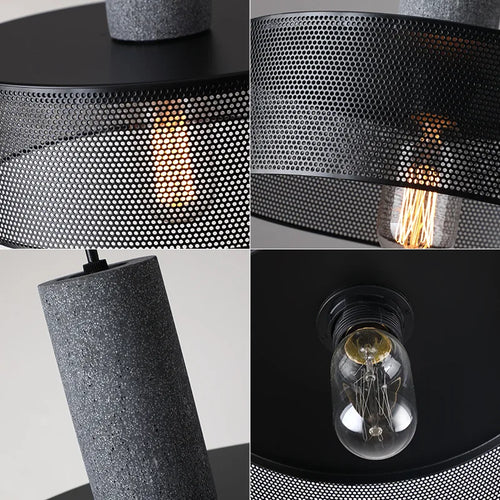 lampes suspendues en ciment pour loft industriel abat-jour en fer forgé - vue 5 sur 28