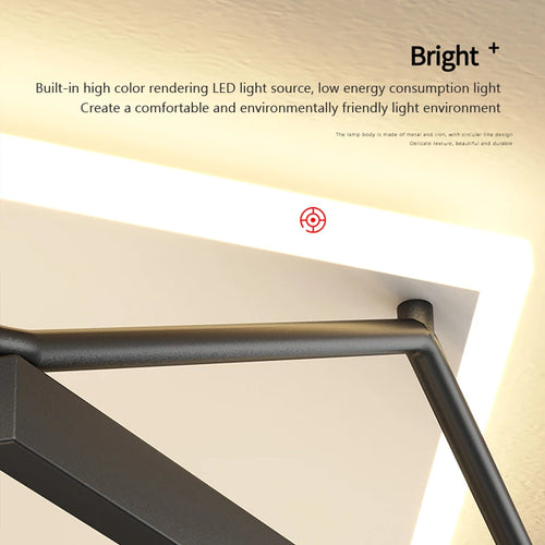 lustre led carré moderne pour éclairage décoratif intérieur - vue 6 sur 12