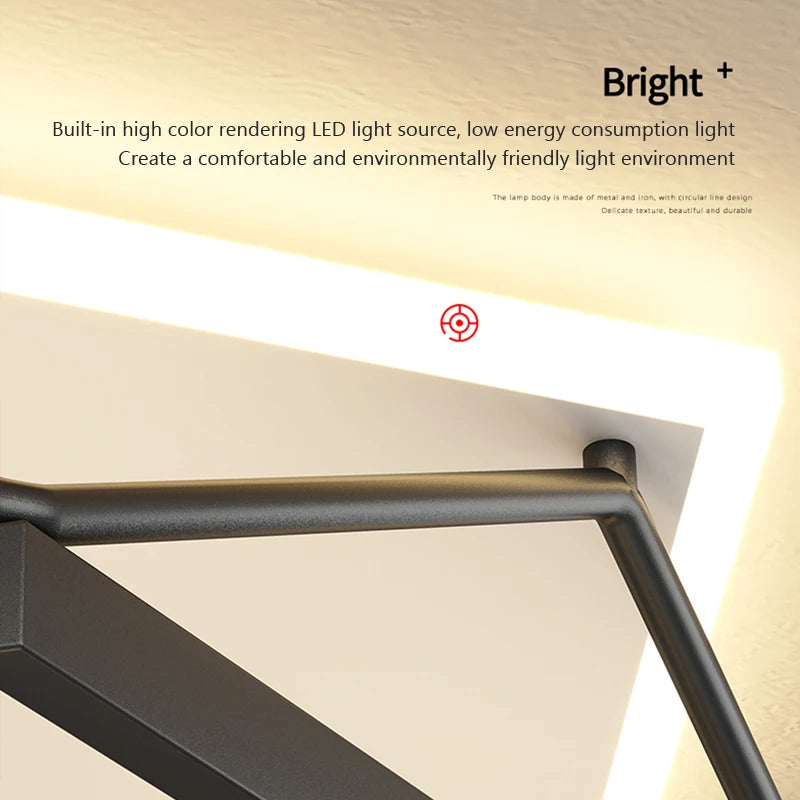 lustre led carré design moderne pour éclairage intérieur minimaliste - vue 5 sur 12