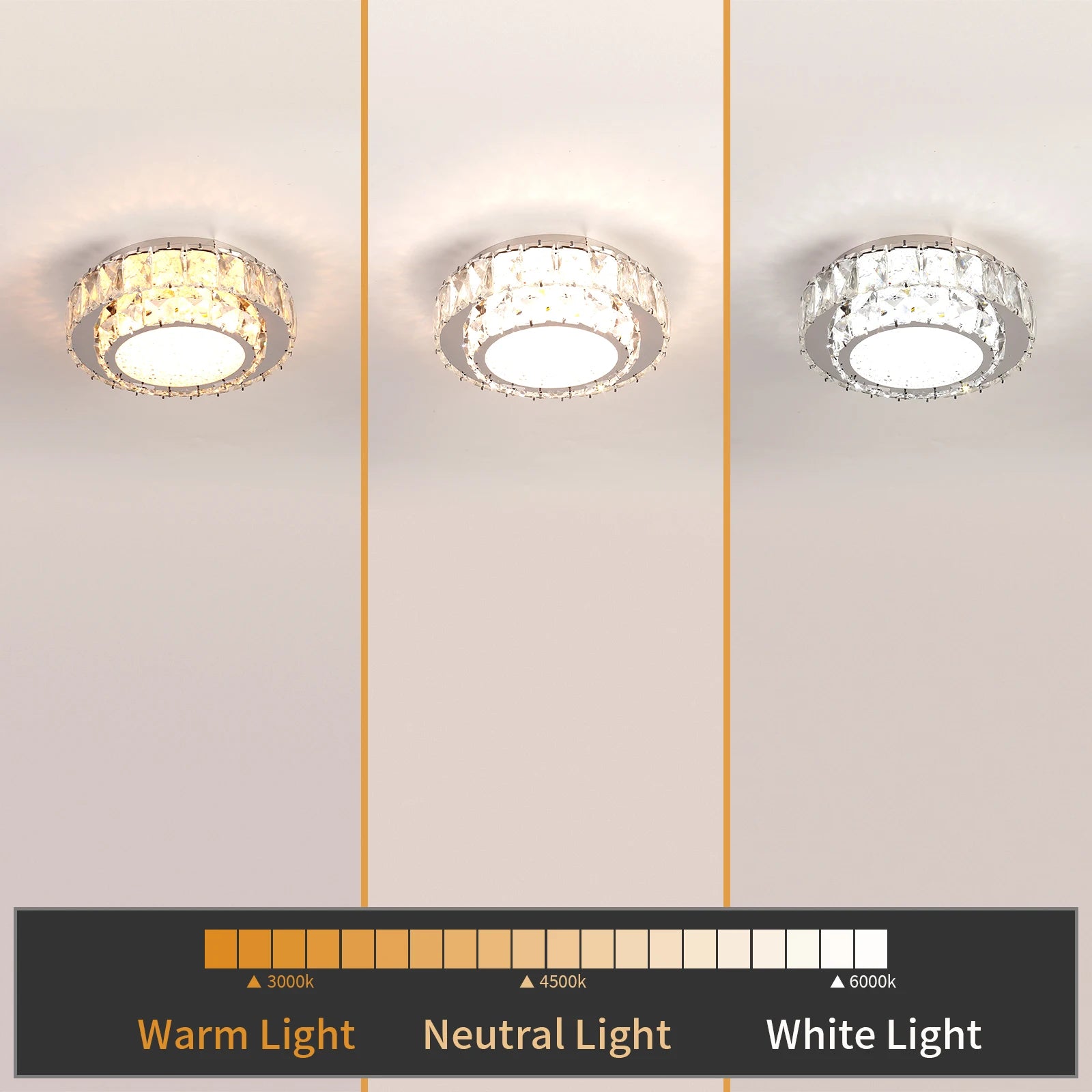 plafonnier moderne de luxe en cristal avec éclairage led intérieur - vue 9 sur 9