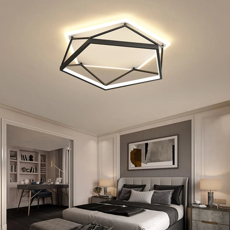 lustre led carré moderne pour éclairage décoratif intérieur - vue 3 sur 12