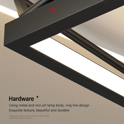 lustre led carré moderne pour éclairage décoratif intérieur - vue 7 sur 12