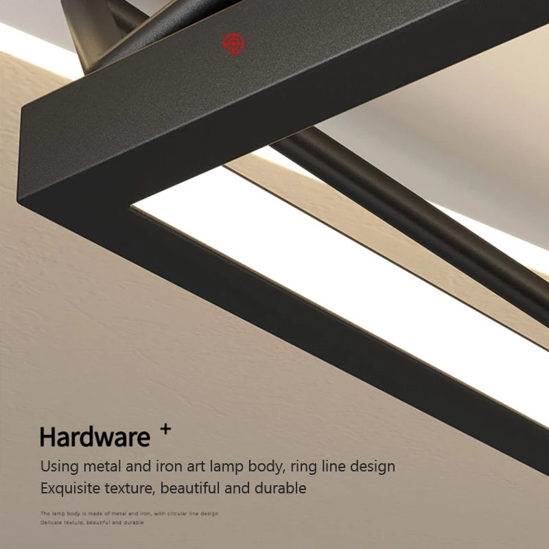 lustre led carré design moderne pour éclairage intérieur minimaliste - vue 6 sur 12
