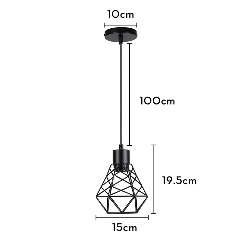 suspension industrielle loft style nordique en fer - vue 20 sur 20