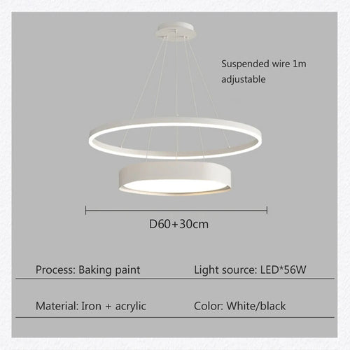 lustre nordique moderne à led design créatif et simple - vue 4 sur 8