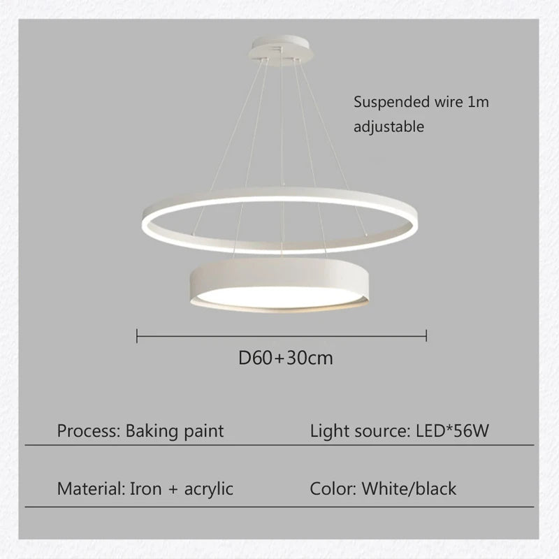 lustre moderne à led créatif pour décoration intérieure - vue 4 sur 8