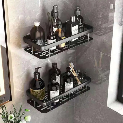 étagère d'angle murale sans perçage pour douche et serviettes - vue 3 sur 18