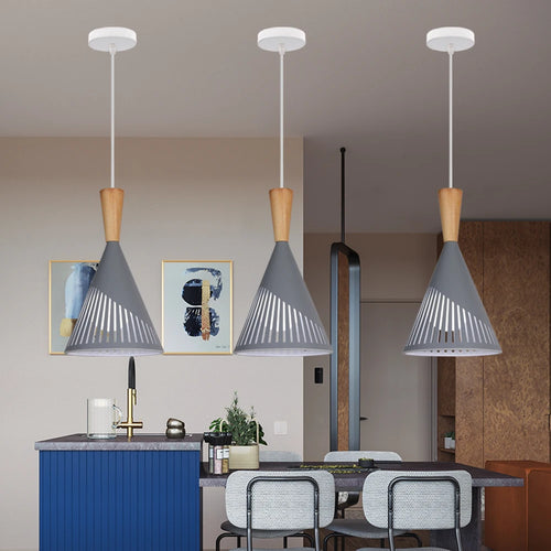 suspension design nordique moderne abat-jour industriel rétro décoratif - vue 5 sur 9