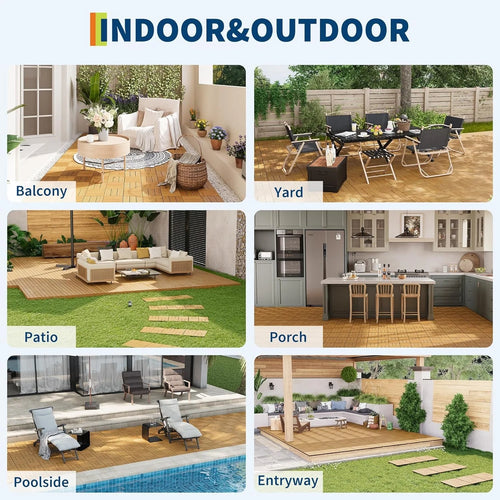 Dalles terrasse bois acacia clipsables 305mm interieur exterieur - vue 8 sur 8