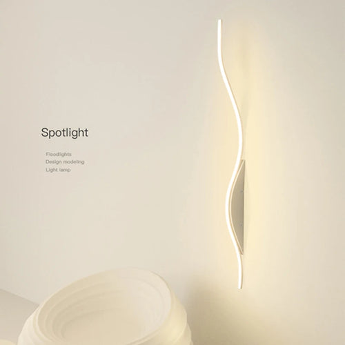 applique murale led moderne en forme de s pour éclairage décoratif - vue 2 sur 12