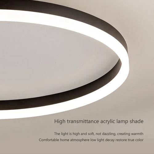 Plafond moderne à LEDs lampes lustre lumières salon salle à manger cuisine chambre plafonnier simple rond décor à la maison lumière intérieure - vue 6 sur 16