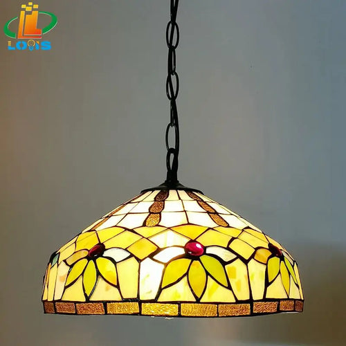 lustre tiffany feuilles éclairage créatif pour café restaurant bar
