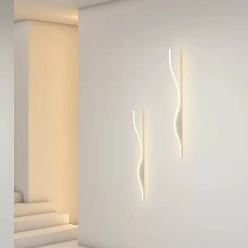 applique murale led moderne en forme de s pour éclairage décoratif - vue 4 sur 12
