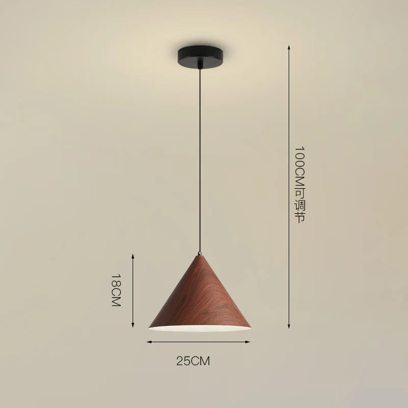 lustre nordique créatif grain de bois simple moderne vintage