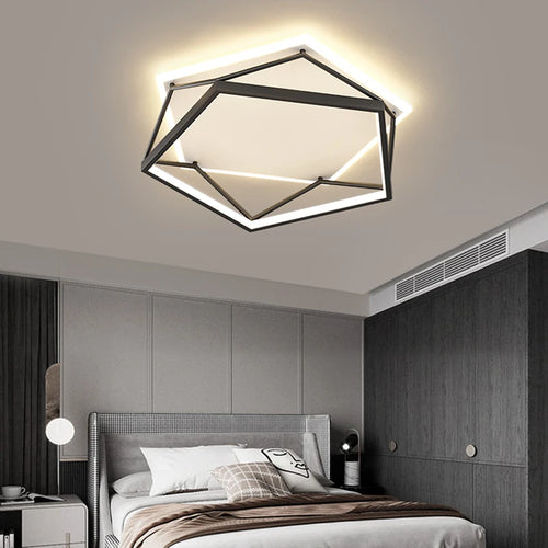 lustre led carré design moderne pour éclairage intérieur minimaliste - vue 3 sur 12