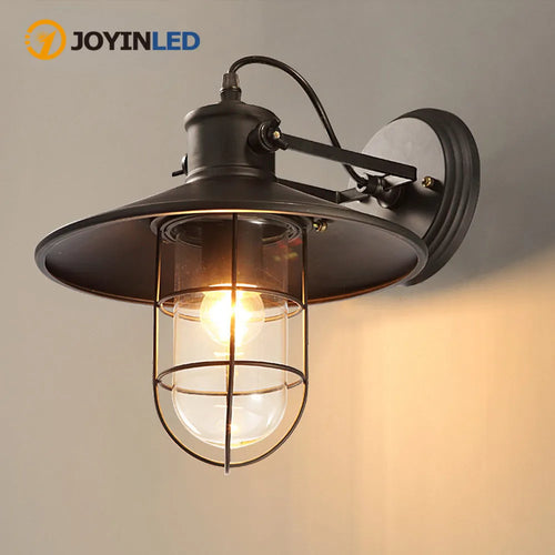 Vintage industriel LED Cage applique murale rétro Loft appliques noir abat-jour E27 applique lumières moderne intérieur luminaire - vue 2 sur 9